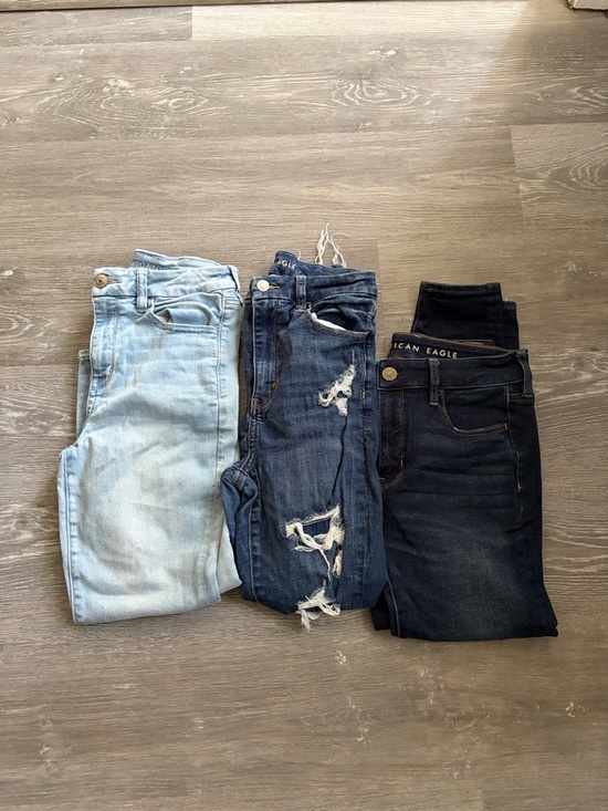 American Eagle Outfitters Denim - American Eagle Jeggings Bundle — Light, Distressed Medium, Dark Wash THREE PAIRS